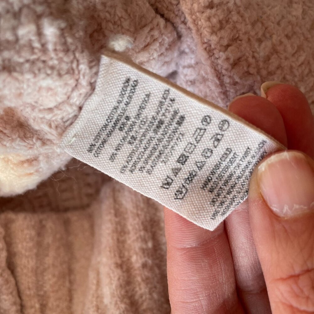 Free People Heart It Lace Up Oversized Sweater Tunic Dress in Ballet Pink SZ M - Picture 9 of 12